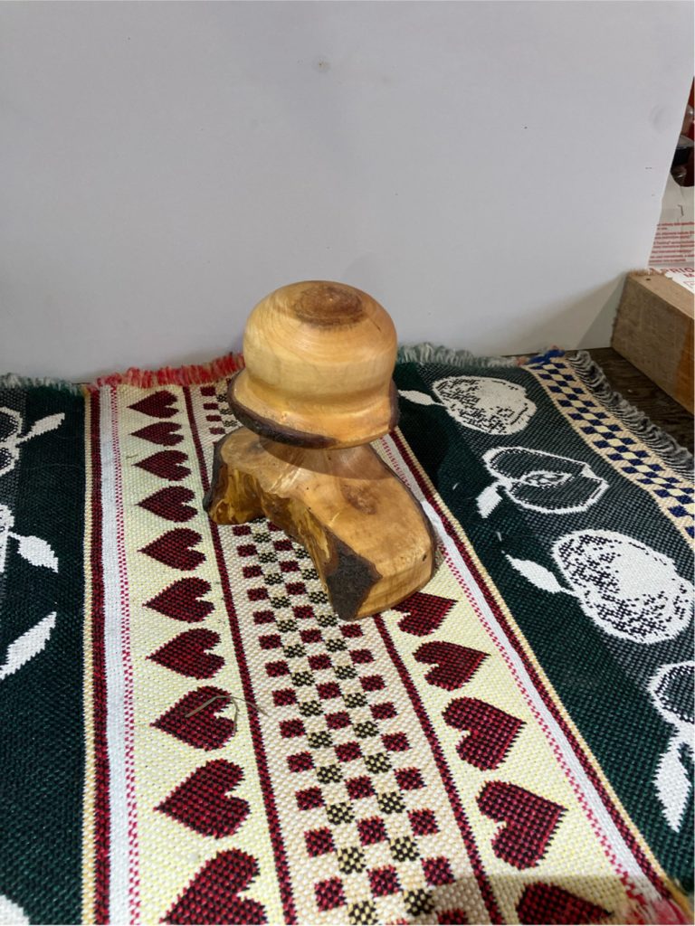 Wood mushroom made from various woods each of which is unique.
